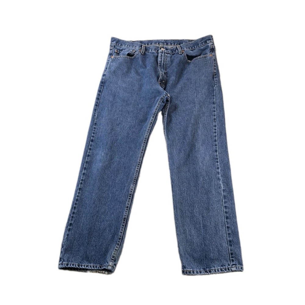 Levi's 505 Men's Straight Leg Denim Jeans 100% Cotton Hem Wear 40" X 30"